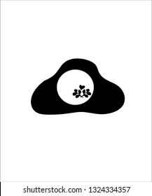 icon Fried egg on white background.