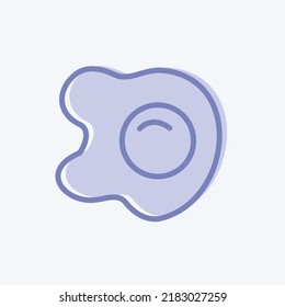 Icono Huevo frito. adecuado para la carne. estilo de dos tonos. diseño simple editable. vector de plantilla de diseño. ilustración simple