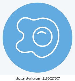 Icon Fried Egg. suitable for Meat. blue eyes style. simple design editable. design template vector. simple illustration