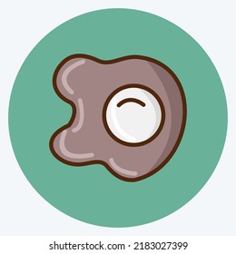 Icon Fried Egg. suitable for Meat. flat style. simple design editable. design template vector. simple illustration