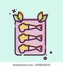 Icon Fried Food. related to Cooking symbol. MBE style. simple design editable. simple illustration