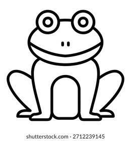 Icono de una rana o sapo con los ojos anchos sentados