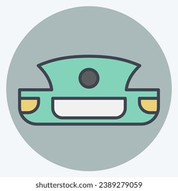 Icon Front Bumper. related to Car Parts symbol. color mate style. simple design editable. simple illustration