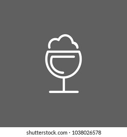 Icon of frothy drink. Wineglass, party, foam. Cocktail concept. Can be used for topics like bar, pub, beer