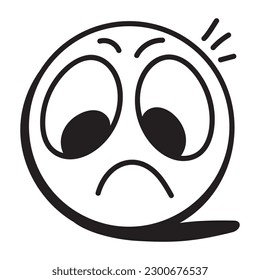Icon of frown emoji in editable design 