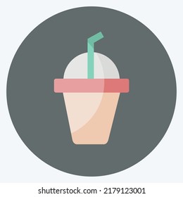 Icon Frozen Frappe. suitable for Drink symbol. flat style. simple design editable. design template vector. simple symbol illustration