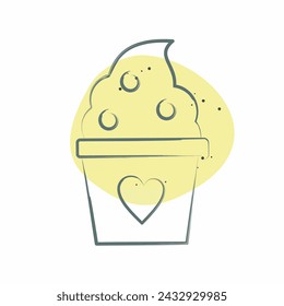 Icon Frozen Yogurt. related to Milk and Drink symbol. Color Spot Style. simple design editable. simple illustration