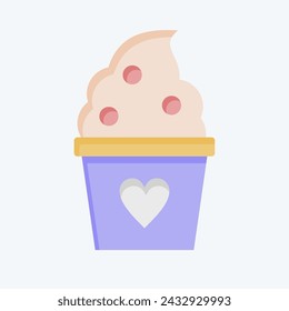 Icon Frozen Yogurt. related to Milk and Drink symbol. flat style. simple design editable. simple illustration