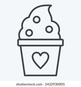 Icon Frozen Yogurt. related to Milk and Drink symbol. line style. simple design editable. simple illustration
