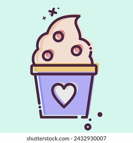 Icon Frozen Yogurt. related to Milk and Drink symbol. MBE style. simple design editable. simple illustration
