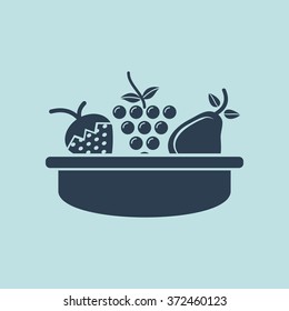Icon of Fruit Basket. EPS-10.