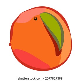 Icono de una fruta llamada melocotón en una ilustración de fondo blanco