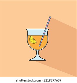 Icon Fruit Juice with Shadow Vector 