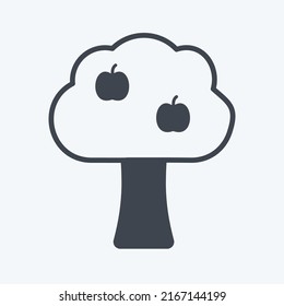 Icon Fruit Tree. suitable for Garden symbol. glyph style. simple design editable. design template vector. simple symbol illustration