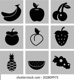  icon fruit vector set 