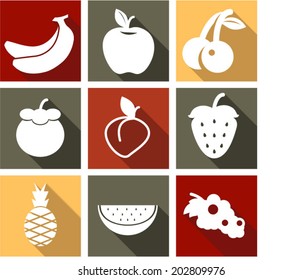  icon fruit vector set 