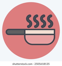 Icon Fry Pan. related to Breakfast symbol. color mate style. simple illustration