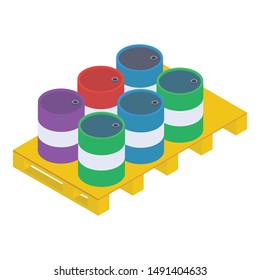 Icon of fuel barrel isometric design.