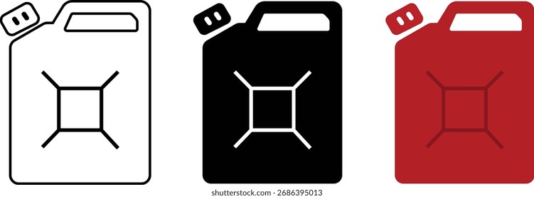 icono de latas de combustible conjunto puede establecer Conjunto aislado blanco de cepillos cosméticos en una ilustración de caja de papel de Vector