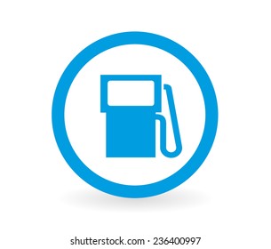 Icon of a fuel pump in blue and white - Abstract vector image easy to change color.