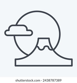 Icon Fuji Mountain. related to Japan symbol. line style. simple design illustration.