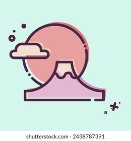Icon Fuji Mountain. related to Japan symbol. MBE style. simple design illustration.