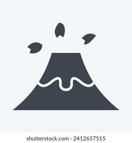 Icon Fuji. related to Sakura Festival symbol. glyph style. simple design editable. simple illustration