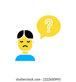 icon full color rating help, support, customer service, customer, bubble chat, question, communication, person. editable color stroke and fill. filled colorful icon style.