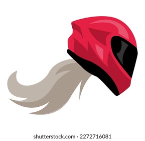 icon full face helmet with long hair woman. side view. the concept of sports, motorbikes, vehicles. flat vector illustration.