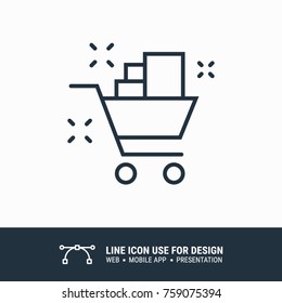 Icon full shopping trolley graphic design single icon vector illustration