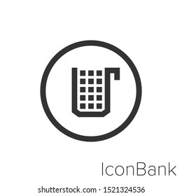 Icon full water level in black and white Illustration.