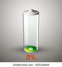 icon fully charged battery. Charging process. Battery charge status. Different states of charged. Isolated on grey background. Business Infographics Discharged illustration.