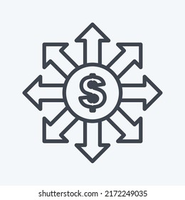 Icon Funding. suitable for Community symbol. line style. simple design editable. design template vector. simple symbol illustration
