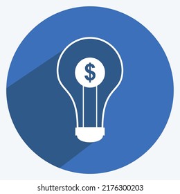 Icon Funding. suitable for digital web symbol. long shadow style. simple design editable. design template vector. simple symbol illustration