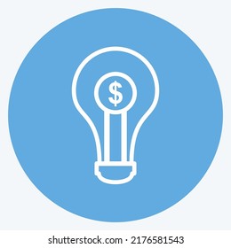 Icono Financiación. adecuado para símbolo web digital. estilo ojos azules. diseño simple editable. vector de plantilla de diseño. ilustración de símbolo simple
