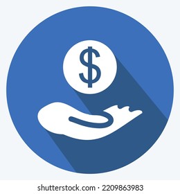 Icon Funding. suitable for Startup symbol. long shadow style. simple design editable. design template vector. simple illustration