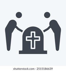Icon Funeral. related to Seath symbol. glyph style. simple illustration
