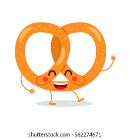 Icon funny pretzel. flat vector illustration isolate on a white background