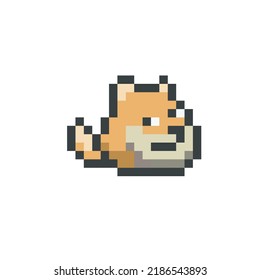 Icon of a funny puppy, animal pixel art