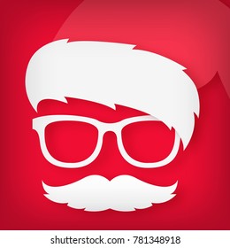 Icon of a funny Santa Claus. Vector illustration.