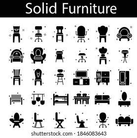 Icon Furniture Solid Style for any purposes website mobile app presentation