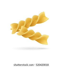 Icon Of Fusilli Pasta. Food Is Symbol Of Italian Cuisine Menu. Cartoon Macaroni - Vector Illustration Isolated On White Background