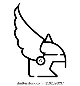 Icon gaelic helmet with wings.