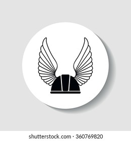 Icon gaelic helmet with wings.