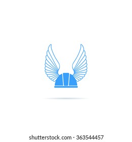Icon gaelic helmet with wings.