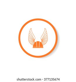 Icon gaelic helmet with wings.