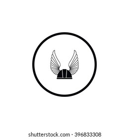 Icon gaelic helmet with wings.