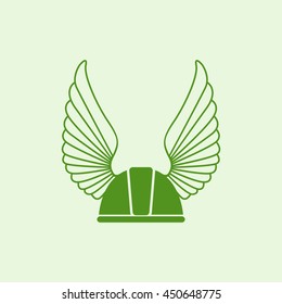 Icon gaelic helmet with wings.