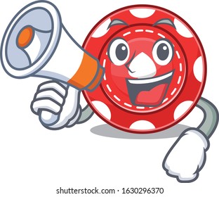 An icon of gambling chips having a megaphone
