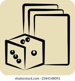 Icon Gambling. related to Addiction Dictionary symbol. hand drawn style. simple design editable. simple illustration